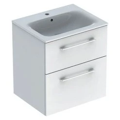 Geberit Selnova Square S 600mm White Wall Hung 2-Drawer Vanity Unit