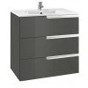 Roca Victoria-N 600m 3-Drawer Wall Hung Vanity Unit - Gloss Anthracite Grey 1 Roca Victoria-N 600m 3-Drawer Wall Hung Vanity Unit - Gloss Anthracite Grey -Wall Hung Vanity Units Shop 855839153 P