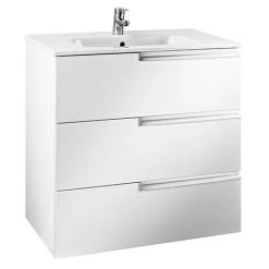 Roca Victoria-N 600m 3-Drawer Wall Hung Vanity Unit - Gloss White