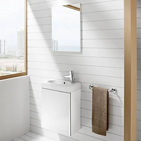 Roca Mini 450m Wall Hung Vanity Unit & Mirror Pack - Gloss White 4 Roca Mini 450m Wall Hung Vanity Unit & Mirror Pack - Gloss White - Image 2