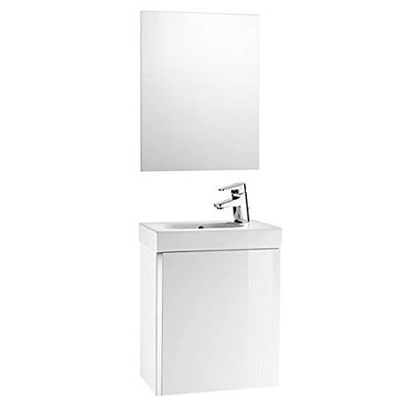 Roca Mini 450m Wall Hung Vanity Unit & Mirror Pack - Gloss White 3 Roca Mini 450m Wall Hung Vanity Unit & Mirror Pack - Gloss White