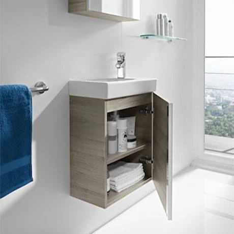 Roca Mini 450m Wall Hung Vanity Unit - Textured Grey 6 Roca Mini 450m Wall Hung Vanity Unit - Textured Grey - Image 4