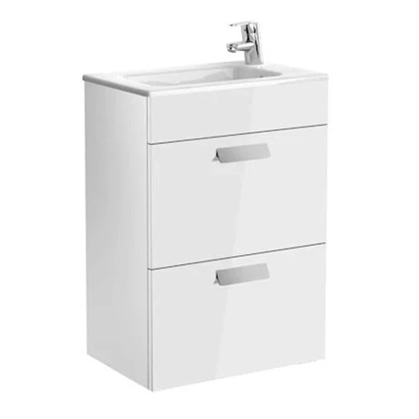 Roca Debba 500m 2-Drawer Wall Hung Vanity Unit - Gloss White 3 Roca Debba 500m 2-Drawer Wall Hung Vanity Unit - Gloss White