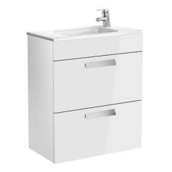 Roca Debba 600m 2-Drawer Wall Hung Vanity Unit - Gloss White