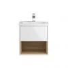 Hudson Reed Coast 500mm Wall Mounted Vanity Unit with Open Shelf & Basin - Gloss White/Coco Bolo -Wall Hung Vanity Units Shop A BM COWCB 5WMV P