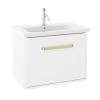 Crosswater Arena 600 Wall Hung Vanity Unit with Brushed Brass Handle - Pure White Gloss 2 Crosswater Arena 600 Wall Hung Vanity Unit with Brushed Brass Handle - Pure White Gloss -Wall Hung Vanity Units Shop AR60WHI BR P1