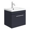 Arezzo Wall Hung Vanity Unit - Matt Blue - 500mm with Industrial Style Chrome Handle 1 Arezzo Wall Hung Vanity Unit - Matt Blue - 500mm with Industrial Style Chrome Handle -Wall Hung Vanity Units Shop AZB5WHVCHIS p
