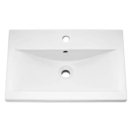 Arezzo 600 Matt Blue Wall Hung 2-Drawers Vanity Unit with Brushed Brass Handles 4 Arezzo 600 Matt Blue Wall Hung 2-Drawers Vanity Unit with Brushed Brass Handles - Image 2