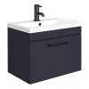 Arezzo 600 Matt Blue Wall Hung 1-Drawer Vanity Unit with Matt Black Handle 1 Arezzo 600 Matt Blue Wall Hung 1-Drawer Vanity Unit with Matt Black Handle -Wall Hung Vanity Units Shop AZB6WHVBK np
