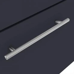 Arezzo Wall Hung Vanity Unit - Matt Blue - 600mm with Industrial Style Chrome Handle -Wall Hung Vanity Units Shop AZB6WHVCHIS d2 460