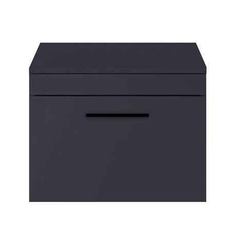 Arezzo Wall Hung Countertop Vanity Unit - Matt Blue - 600mm with Matt Black Handle 5 Arezzo Wall Hung Countertop Vanity Unit - Matt Blue - 600mm with Matt Black Handle - Image 3