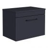 Arezzo Wall Hung Countertop Vanity Unit - Matt Blue - 600mm with Matt Black Handle -Wall Hung Vanity Units Shop AZB6WHWBK p1