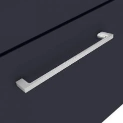 Arezzo Wall Hung Countertop Vanity Unit - Matt Blue - 600mm w. Matt White Marble Worktop & Chrome Handle -Wall Hung Vanity Units Shop AZB6WHWCHG n d1 460 1