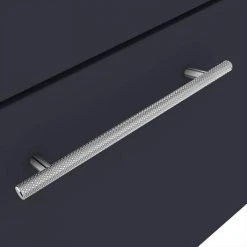 Arezzo Wall Hung Countertop Vanity Unit - Matt Blue - 600mm with Industrial Style Chrome Handle -Wall Hung Vanity Units Shop AZB6WHWCHIS d1 460