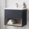 Arezzo Senza 600mm Matt Blue / Vicenza Oak Wall Hung Vanity Unit with Open Shelf + Ceramic Basin 1 Arezzo Senza 600mm Matt Blue / Vicenza Oak Wall Hung Vanity Unit with Open Shelf + Ceramic Basin -Wall Hung Vanity Units Shop AZBLUVO6 lrg1 670