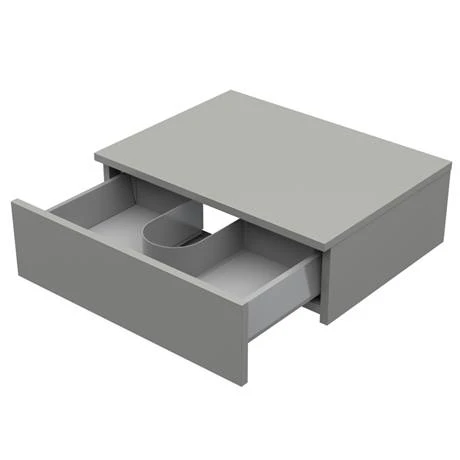 Arezzo Wall Hung Countertop Basin Shelf with Drawer - Matt Grey - 600 x 450mm 4 Arezzo Wall Hung Countertop Basin Shelf with Drawer - Matt Grey - 600 x 450mm - Image 2