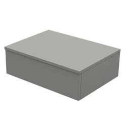 Arezzo Wall Hung Countertop Basin Shelf with Drawer - Matt Grey - 600 x 450mm