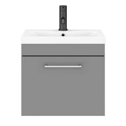 Arezzo 500 Matt Grey Wall Hung 1-Drawer Vanity Unit with Chrome Handle 13 Arezzo 500 Matt Grey Wall Hung 1-Drawer Vanity Unit with Chrome Handle -Wall Hung Vanity Units Shop AZG5WHVCH d5 460