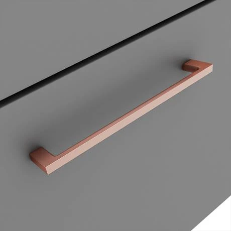Arezzo 500 Matt Grey Wall Hung 1-Drawer Vanity Unit with Rose Gold Handle 5 Arezzo 500 Matt Grey Wall Hung 1-Drawer Vanity Unit with Rose Gold Handle - Image 3