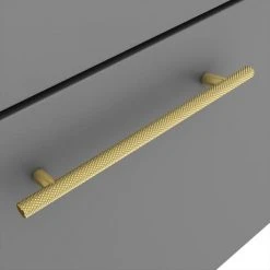 Arezzo Wall Hung Vanity Unit - Matt Grey - 600mm with Industrial Style Brushed Brass Handle 10 Arezzo Wall Hung Vanity Unit - Matt Grey - 600mm with Industrial Style Brushed Brass Handle -Wall Hung Vanity Units Shop AZG6WHVBBIS d2 460