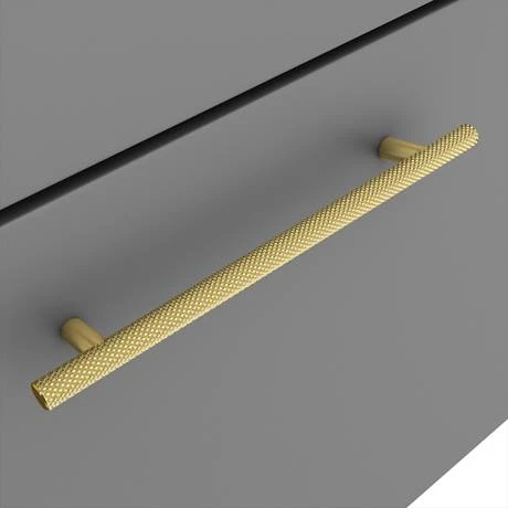 Arezzo Wall Hung Vanity Unit - Matt Grey - 600mm with Industrial Style Brushed Brass Handle 5 Arezzo Wall Hung Vanity Unit - Matt Grey - 600mm with Industrial Style Brushed Brass Handle - Image 3