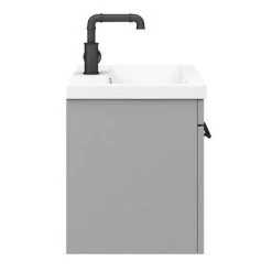 Arezzo Wall Hung Vanity Unit - Matt Grey - 600mm with Industrial Style Black Handle 13 Arezzo Wall Hung Vanity Unit - Matt Grey - 600mm with Industrial Style Black Handle -Wall Hung Vanity Units Shop AZG6WHVBKIS d5 460