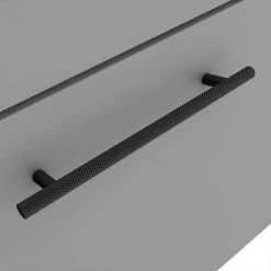 Arezzo Wall Hung Vanity Unit - Matt Grey - 600mm with Industrial Style Black Handle 10 Arezzo Wall Hung Vanity Unit - Matt Grey - 600mm with Industrial Style Black Handle -Wall Hung Vanity Units Shop AZG6WHVBKIS d2 460