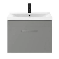 Arezzo 600 Matt Grey Wall Hung 1-Drawer Vanity Unit with Chrome Handle 11 Arezzo 600 Matt Grey Wall Hung 1-Drawer Vanity Unit with Chrome Handle -Wall Hung Vanity Units Shop AZG6WHVCH d4 460