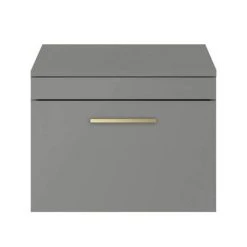 Arezzo Wall Hung Countertop Vanity Unit - Matt Grey - 600mm with Brushed Brass Handle 8 Arezzo Wall Hung Countertop Vanity Unit - Matt Grey - 600mm with Brushed Brass Handle -Wall Hung Vanity Units Shop AZG6WHWBB D2 460