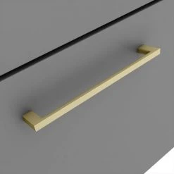 Arezzo Wall Hung Countertop Vanity Unit - Matt Grey - 600mm with Brushed Brass Handle 7 Arezzo Wall Hung Countertop Vanity Unit - Matt Grey - 600mm with Brushed Brass Handle -Wall Hung Vanity Units Shop AZG6WHWBB d1 460