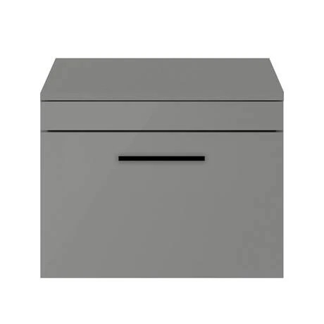 Arezzo Wall Hung Countertop Vanity Unit - Matt Grey - 600mm with Matt Black Handle 5 Arezzo Wall Hung Countertop Vanity Unit - Matt Grey - 600mm with Matt Black Handle - Image 3
