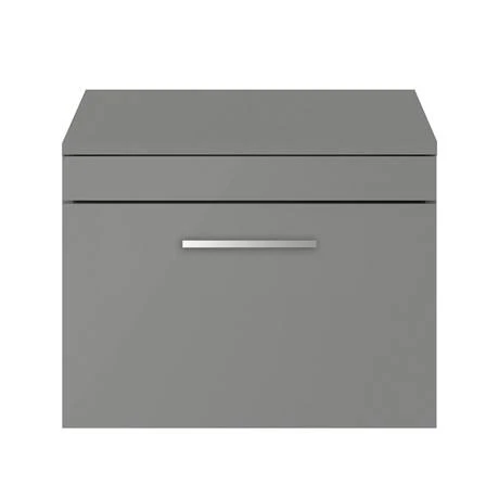 Arezzo Wall Hung Countertop Vanity Unit - Matt Grey - 600mm with Chrome Handle 5 Arezzo Wall Hung Countertop Vanity Unit - Matt Grey - 600mm with Chrome Handle - Image 3