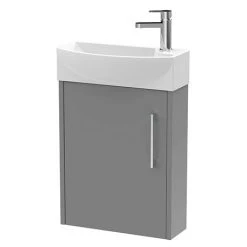 Arezzo Matt Grey 450mm 1TH Wall Hung Cloakroom Vanity Unit