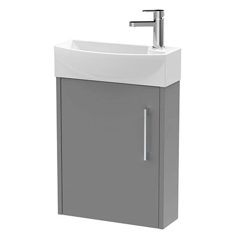 Arezzo Matt Grey 450mm 1TH Wall Hung Cloakroom Vanity Unit 3 Arezzo Matt Grey 450mm 1TH Wall Hung Cloakroom Vanity Unit