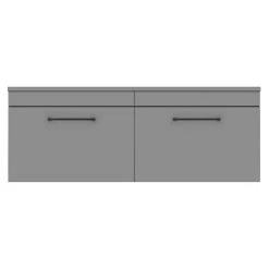 Arezzo Matt Grey Wall Hung Double Countertop Vanity Unit incl. 2 Basins (1200mm w. Matt Black Handles) 9 Arezzo Matt Grey Wall Hung Double Countertop Vanity Unit incl. 2 Basins (1200mm w. Matt Black Handles) -Wall Hung Vanity Units Shop AZGWHMB12B d1 460