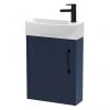 Arezzo Matt Blue 450mm 1TH Wall Hung Cloakroom Vanity Unit with Matt Black Handle 2 Arezzo Matt Blue 450mm 1TH Wall Hung Cloakroom Vanity Unit with Matt Black Handle -Wall Hung Vanity Units Shop AZMB4WHMBLH M