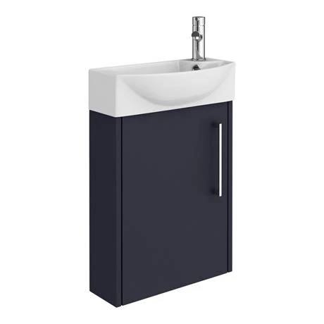Arezzo Matt Blue 450mm 1TH Wall Hung Cloakroom Vanity Unit 6 Arezzo Matt Blue 450mm 1TH Wall Hung Cloakroom Vanity Unit - Image 4
