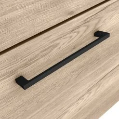Arezzo Wall Hung Countertop Vanity Unit - Rustic Oak - 600mm with White Worktop & Matt Black Handle -Wall Hung Vanity Units Shop AZO6WHWMBW d1 460 1