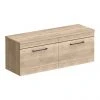 Arezzo Rustic Oak Wall Hung Double Countertop Vanity Unit (1200mm w. Matt Black Handles) 2 Arezzo Rustic Oak Wall Hung Double Countertop Vanity Unit (1200mm w. Matt Black Handles) -Wall Hung Vanity Units Shop AZOWHMB12 prod1