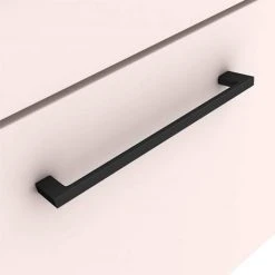 Arezzo Wall Hung Vanity Unit - Matt Pink - 500mm with Matt Black Handle -Wall Hung Vanity Units Shop AZP5WHVBK NEW D1 460