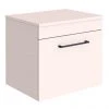 Arezzo Wall Hung Countertop Vanity Unit - Matt Pink - 500mm with Matt Black Handle 1 Arezzo Wall Hung Countertop Vanity Unit - Matt Pink - 500mm with Matt Black Handle -Wall Hung Vanity Units Shop AZP5WHWBK p