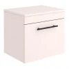 Arezzo Wall Hung Countertop Vanity Unit - Matt Pink - 500mm with Industrial Style Black Handle 2 Arezzo Wall Hung Countertop Vanity Unit - Matt Pink - 500mm with Industrial Style Black Handle -Wall Hung Vanity Units Shop AZP5WHWBKIS p