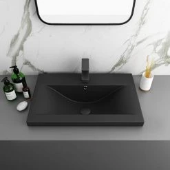 Arezzo Wall Hung Vanity Unit - Matt Pink - 600mm Black Basin with Industrial Style Handle 10 Arezzo Wall Hung Vanity Unit - Matt Pink - 600mm Black Basin with Industrial Style Handle -Wall Hung Vanity Units Shop AZP6WHVBKISB d3 460