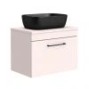 Arezzo Wall Hung Countertop Basin Unit - Pink with Matt Black Handle - 600mm inc. Black Basin 1 Arezzo Wall Hung Countertop Basin Unit - Pink with Matt Black Handle - 600mm inc. Black Basin -Wall Hung Vanity Units Shop AZP6WHWBKB465 p