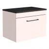 Arezzo Wall Hung Countertop Vanity Unit - Matt Pink - 600mm with Black Worktop & Matt Black Handle 2 Arezzo Wall Hung Countertop Vanity Unit - Matt Pink - 600mm with Black Worktop & Matt Black Handle -Wall Hung Vanity Units Shop AZP6WHWMBB p