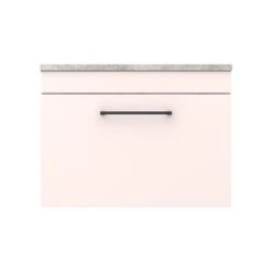 Arezzo Wall Hung Countertop Vanity Unit - Matt Pink - 600mm with Grey Worktop & Matt Black Handle 11 Arezzo Wall Hung Countertop Vanity Unit - Matt Pink - 600mm with Grey Worktop & Matt Black Handle -Wall Hung Vanity Units Shop AZP6WHWMBG d5 460