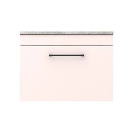 Arezzo Wall Hung Countertop Vanity Unit - Matt Pink - 600mm with Grey Worktop & Matt Black Handle 7 Arezzo Wall Hung Countertop Vanity Unit - Matt Pink - 600mm with Grey Worktop & Matt Black Handle - Image 5