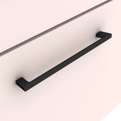 Arezzo Wall Hung Countertop Vanity Unit - Matt Pink - 600mm with White Worktop & Matt Black Handle 4 Arezzo Wall Hung Countertop Vanity Unit - Matt Pink - 600mm with White Worktop & Matt Black Handle - Image 2