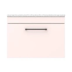 Arezzo Wall Hung Countertop Vanity Unit - Matt Pink - 600mm with White Worktop & Matt Black Handle 11 Arezzo Wall Hung Countertop Vanity Unit - Matt Pink - 600mm with White Worktop & Matt Black Handle -Wall Hung Vanity Units Shop AZP6WHWMBW d7 460
