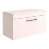 Arezzo Wall Hung Countertop Vanity Unit - Matt Pink - 800mm with Matt Black Handle 1 Arezzo Wall Hung Countertop Vanity Unit - Matt Pink - 800mm with Matt Black Handle -Wall Hung Vanity Units Shop AZP8WHWBK p